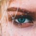 closeup view of woman with green eyes